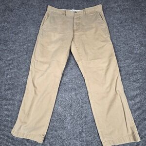 Eddie Bauer Mens Chino Pants Khaki Straight Leg Size 34x30 Cotton Casual
